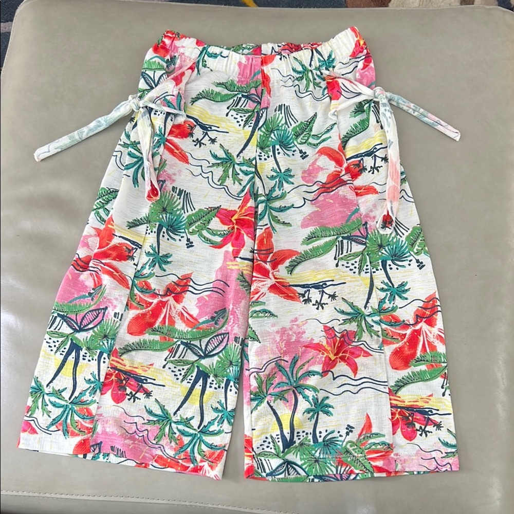 Tropical Floral Print Long Shorts